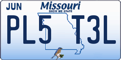 MO license plate PL5T3L