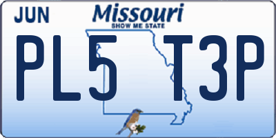 MO license plate PL5T3P