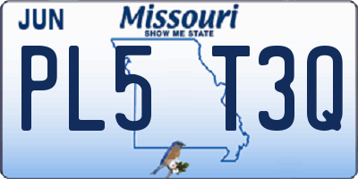 MO license plate PL5T3Q