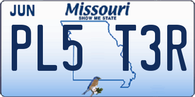 MO license plate PL5T3R
