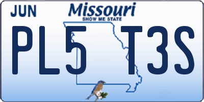 MO license plate PL5T3S