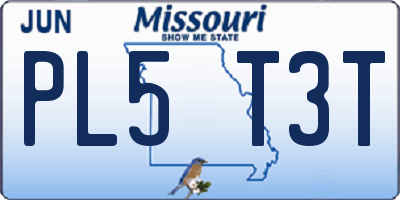 MO license plate PL5T3T