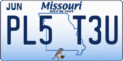 MO license plate PL5T3U