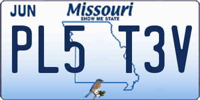MO license plate PL5T3V