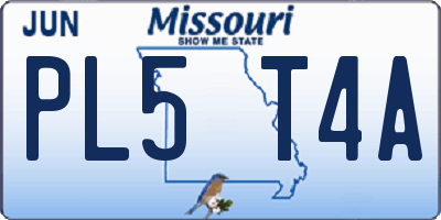 MO license plate PL5T4A