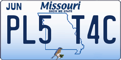 MO license plate PL5T4C