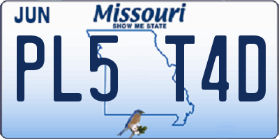 MO license plate PL5T4D