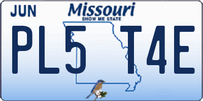 MO license plate PL5T4E