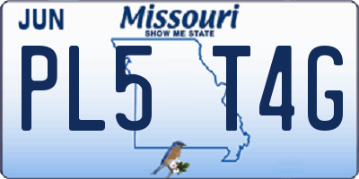 MO license plate PL5T4G