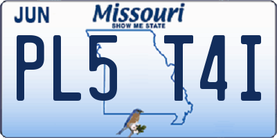 MO license plate PL5T4I