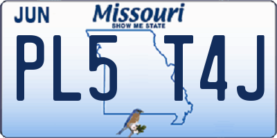 MO license plate PL5T4J
