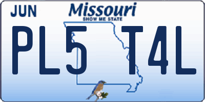 MO license plate PL5T4L