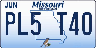 MO license plate PL5T4O