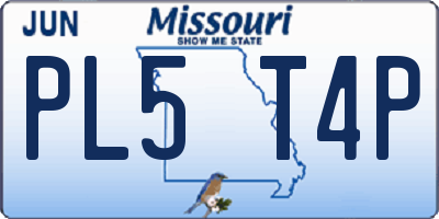 MO license plate PL5T4P