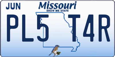 MO license plate PL5T4R