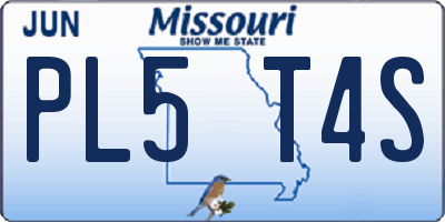 MO license plate PL5T4S