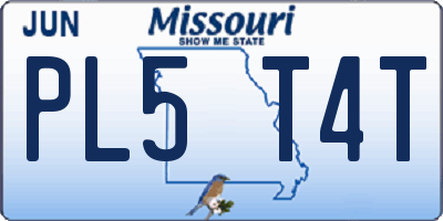 MO license plate PL5T4T