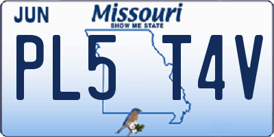 MO license plate PL5T4V