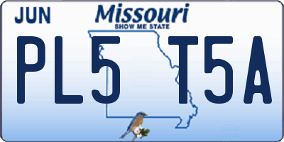 MO license plate PL5T5A