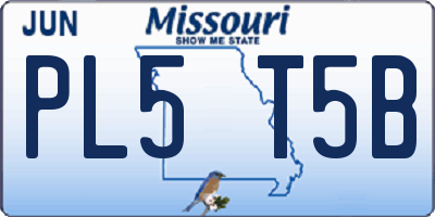 MO license plate PL5T5B