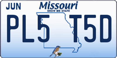MO license plate PL5T5D