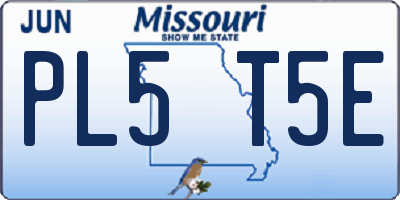 MO license plate PL5T5E