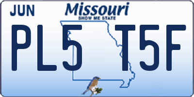 MO license plate PL5T5F