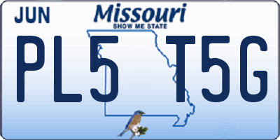MO license plate PL5T5G