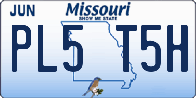 MO license plate PL5T5H