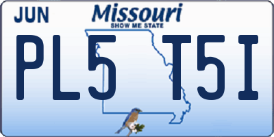 MO license plate PL5T5I