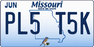 MO license plate PL5T5K