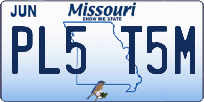 MO license plate PL5T5M