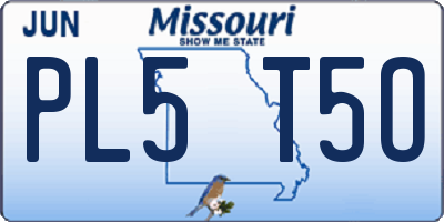 MO license plate PL5T5O