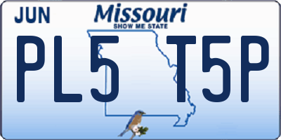 MO license plate PL5T5P