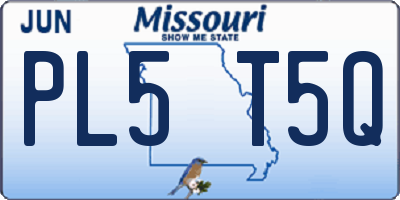 MO license plate PL5T5Q