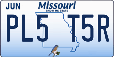 MO license plate PL5T5R