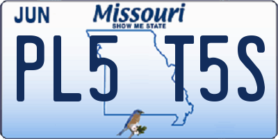 MO license plate PL5T5S