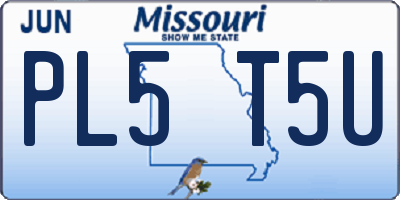 MO license plate PL5T5U