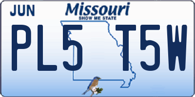 MO license plate PL5T5W