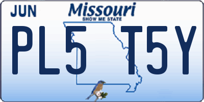 MO license plate PL5T5Y