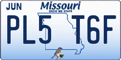 MO license plate PL5T6F