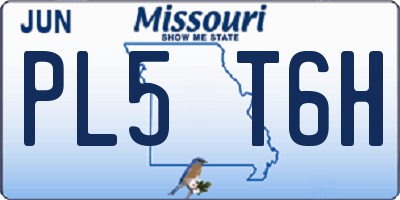 MO license plate PL5T6H