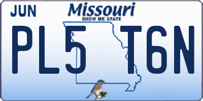 MO license plate PL5T6N