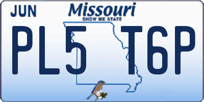 MO license plate PL5T6P