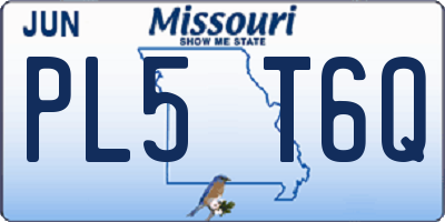 MO license plate PL5T6Q