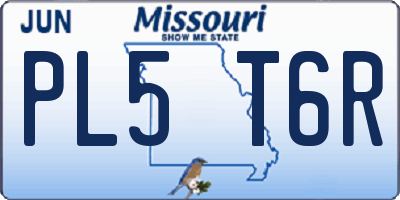 MO license plate PL5T6R