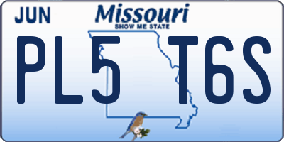 MO license plate PL5T6S