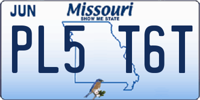 MO license plate PL5T6T