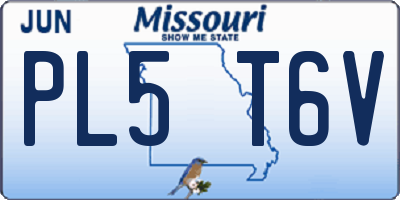 MO license plate PL5T6V