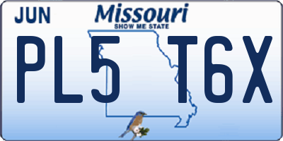 MO license plate PL5T6X